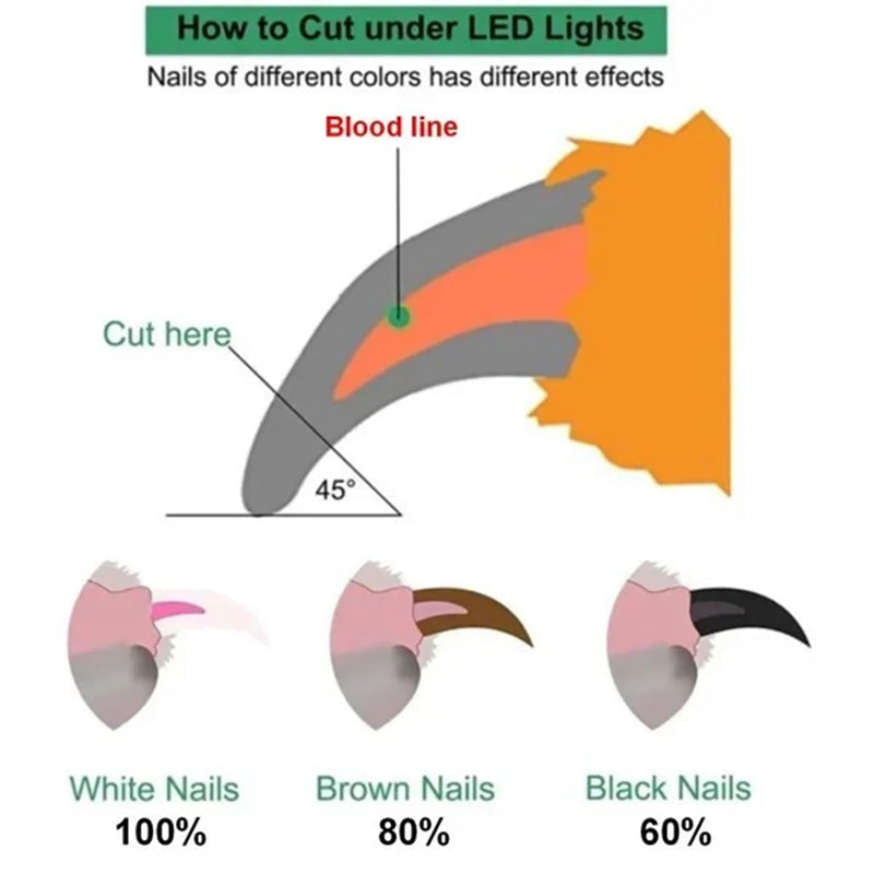 Pet nail clippers with LED light.