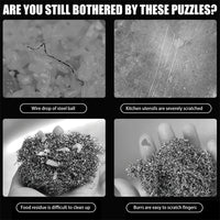 Stainless steel cast iron scrubber with handle