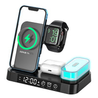 4-in-1 Wireless Charger with Alarm Clock and RGB Night Light