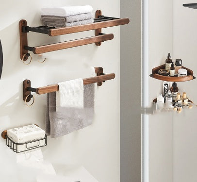 Solid Wood Towel Rack, No Drilling Required.