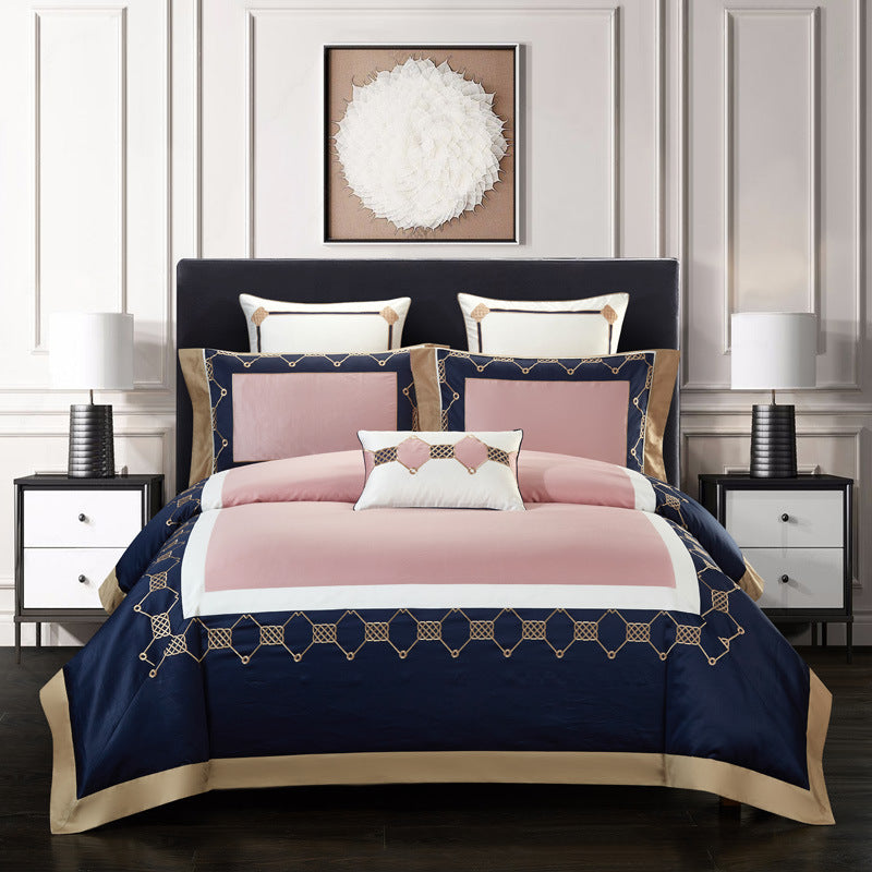 Embroidered Cotton Four-Piece Bedding Set