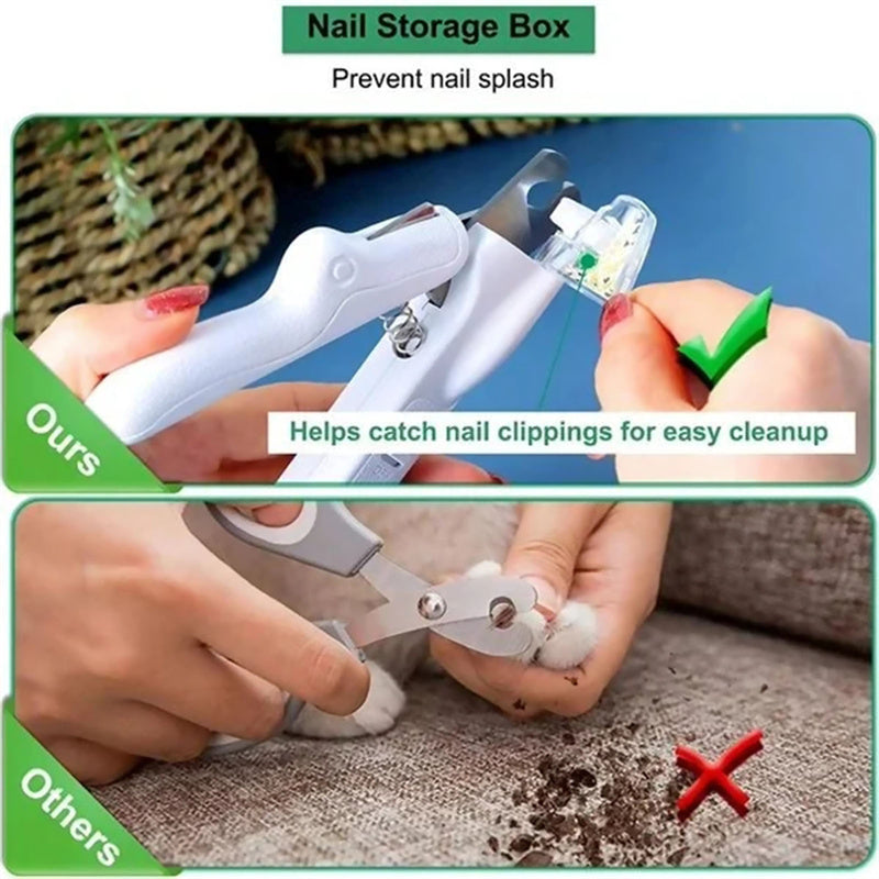 Pet nail clippers with LED light.