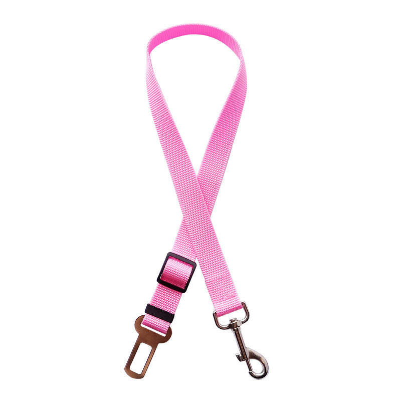 Adjustable pet car seat belt harness.