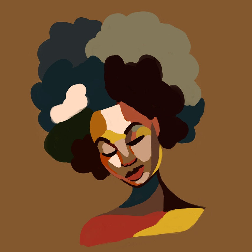 African Girl Graffiti Shower Curtain
