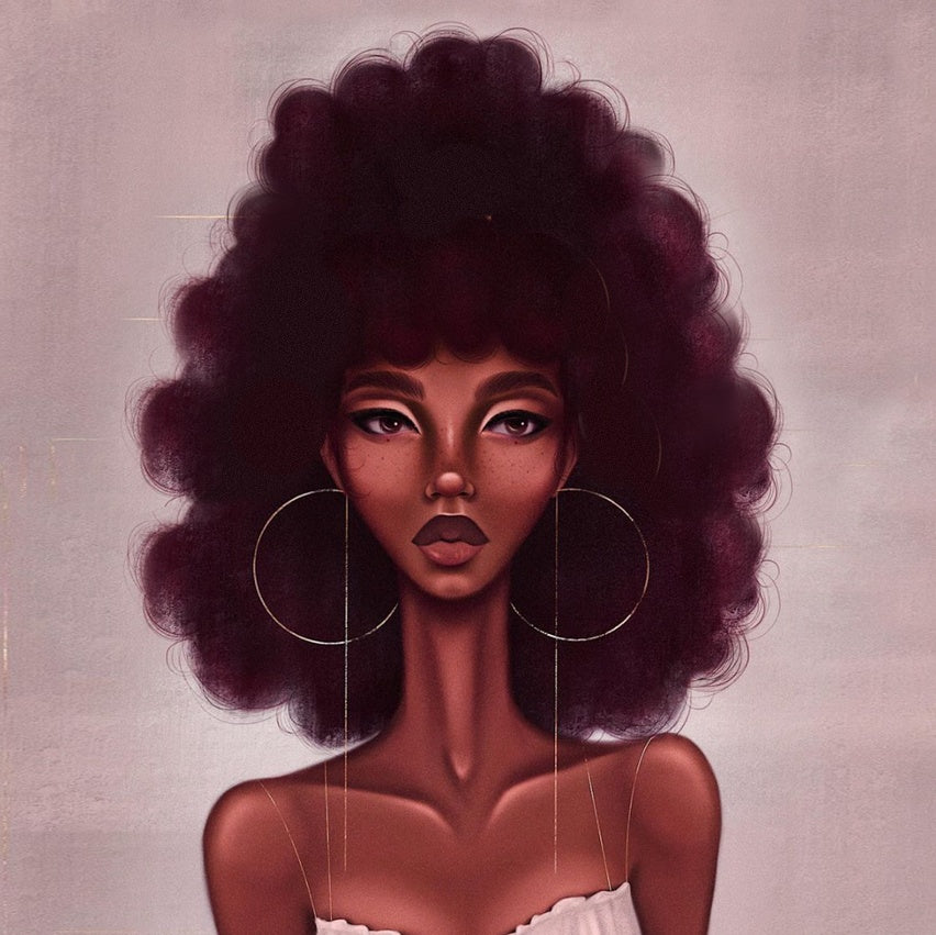 African Girl Graffiti Shower Curtain