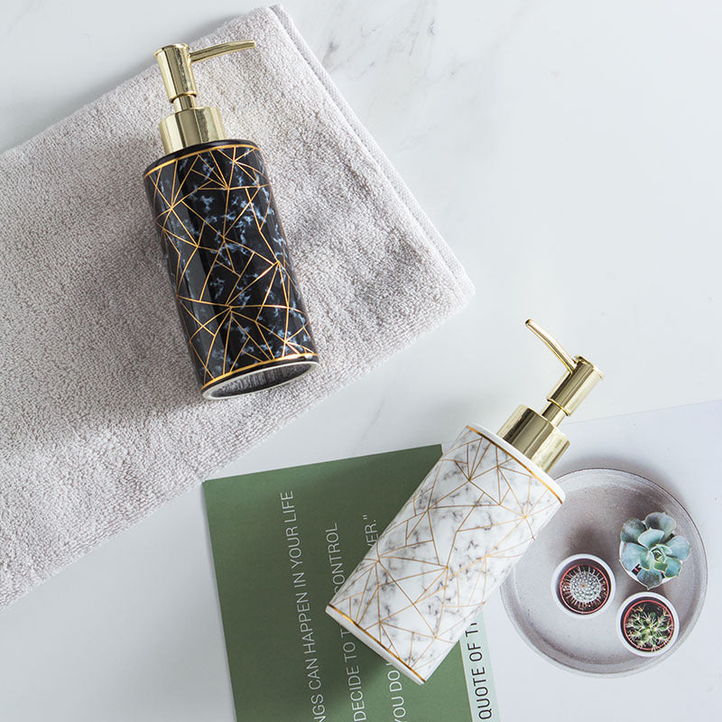 Ceramic Lotion and Shampoo Bottle Set