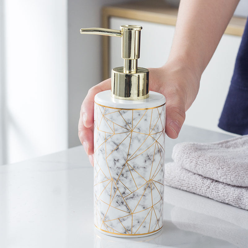 Ceramic Lotion and Shampoo Bottle Set