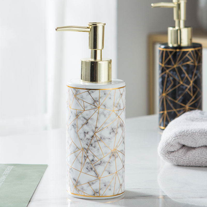 Ceramic Lotion and Shampoo Bottle Set