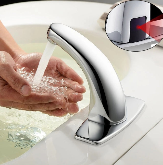 Automatic Hands-Free Bathroom Sink Faucet.