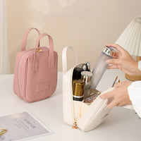 Shell-Shaped Handle-Top Travel Cosmetic Bag