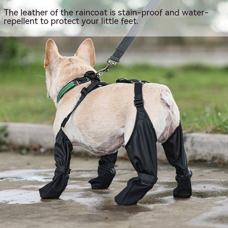 Adjustable waterproof dog shoes.