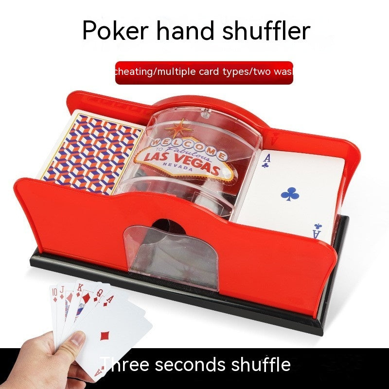 Hand-cranked casino card shuffler