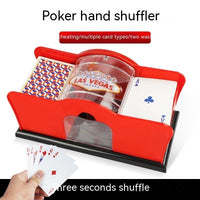 Hand-cranked casino card shuffler