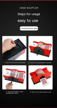 Hand-cranked casino card shuffler