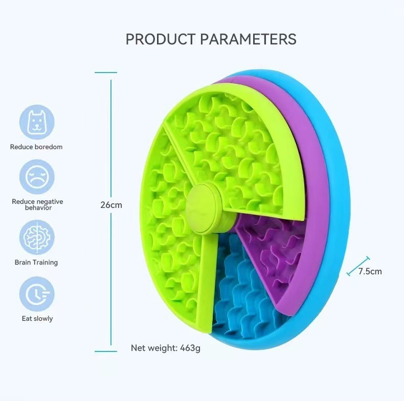 Rotating slow feeder pet bowl.
