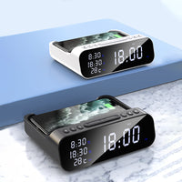 3-in-1 Wireless Charger with Temperature Tester and Multi-Alarm Clock