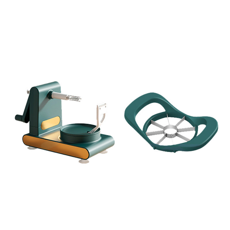 Hand-cranked multifunctional peeler.
