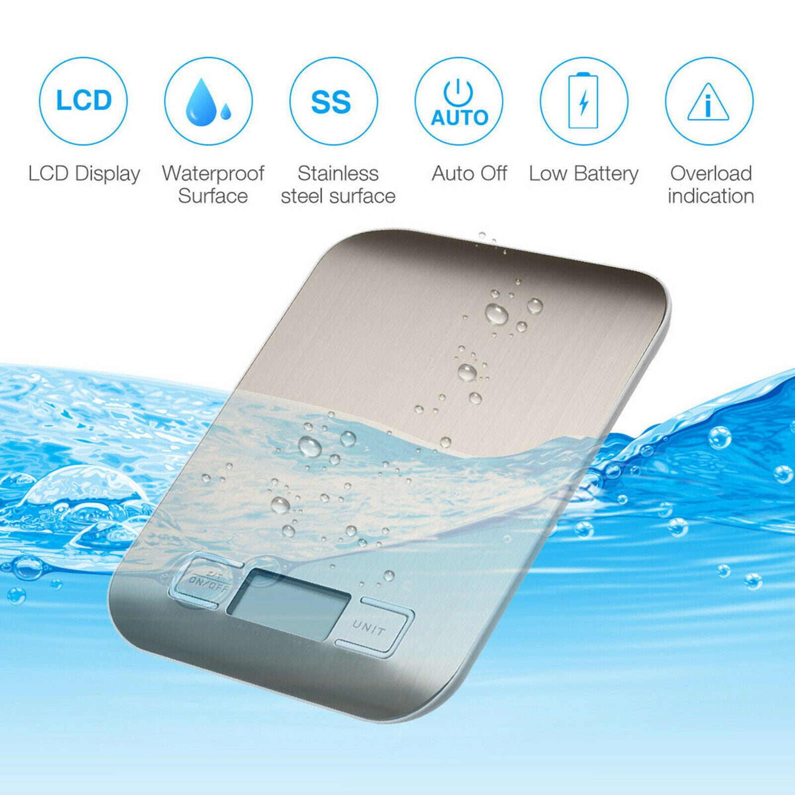 Digital Kitchen Scale: 5KG/11lb Capacity.