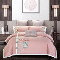 Embroidered Cotton Four-Piece Bedding Set