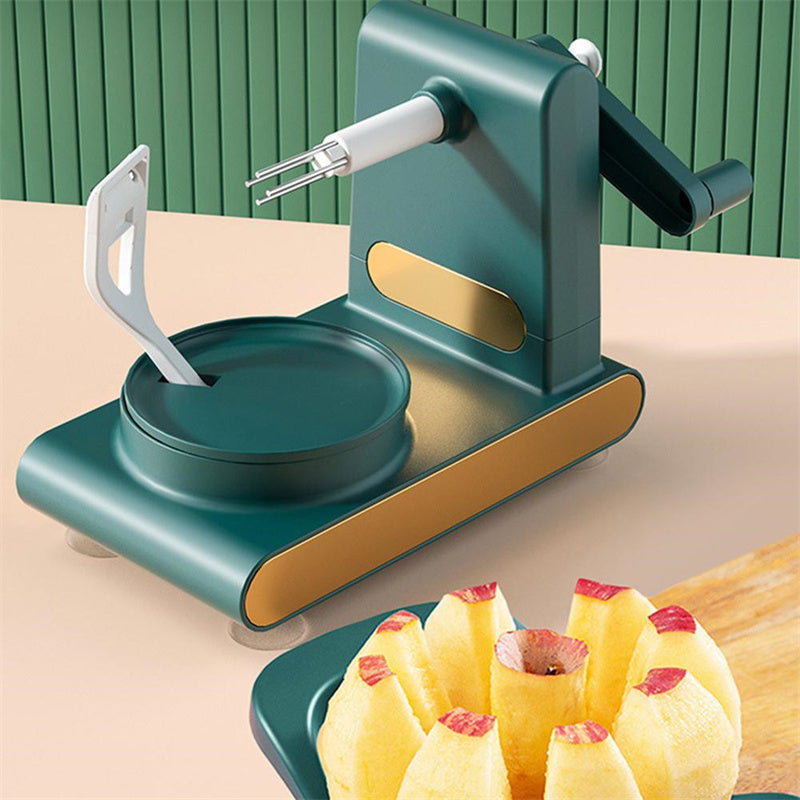Hand-cranked multifunctional peeler.