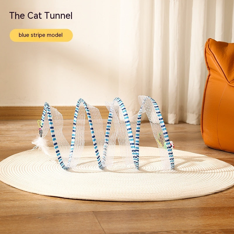 Foldable S-shaped cat tunnel.