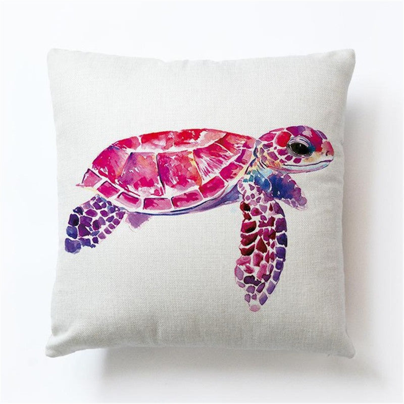 Turtle print cushion cover