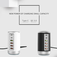 6-Port USB C Charging Station, Multi-Port Mobile Charger.