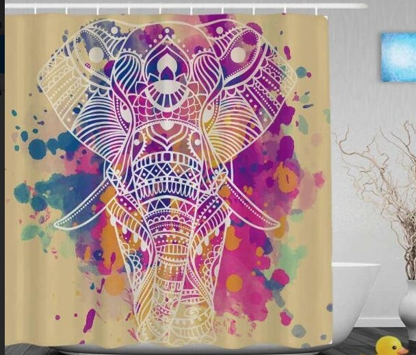 African Girl Graffiti Shower Curtain