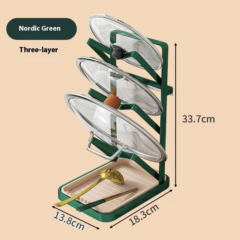 Punch-free Kitchen Lid Rack.
