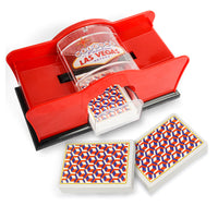 Hand-cranked casino card shuffler