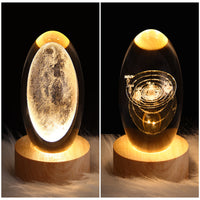 3D galaxy crystal ball LED night light