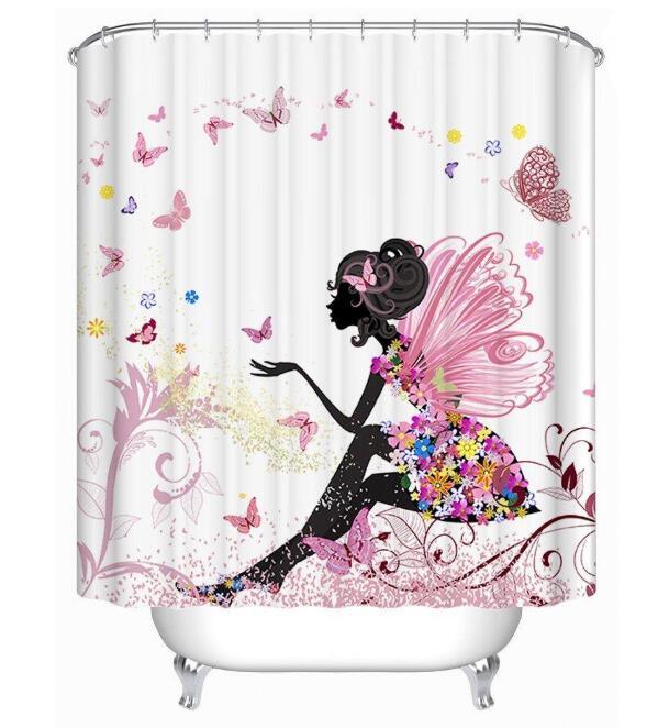 African Girl Graffiti Shower Curtain