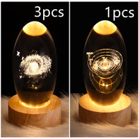 3D galaxy crystal ball LED night light