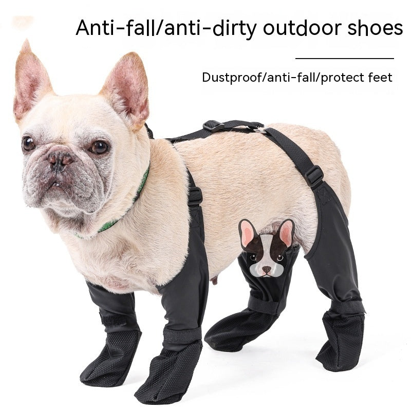 Adjustable waterproof dog shoes.