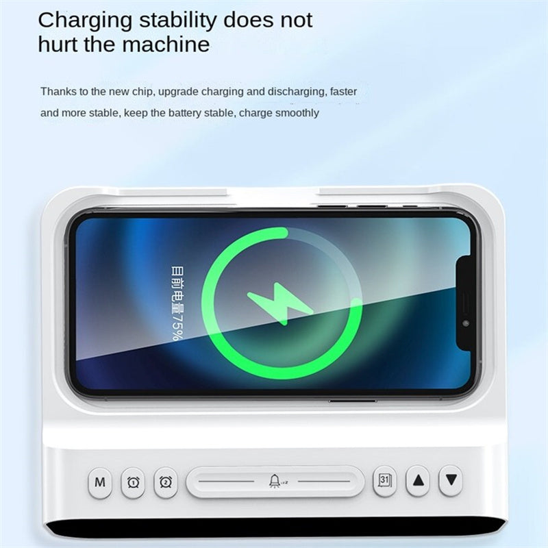 3-in-1 Wireless Charger with Temperature Tester and Multi-Alarm Clock