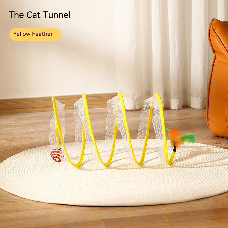 Foldable S-shaped cat tunnel.