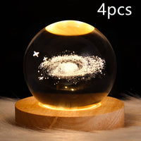 3D galaxy crystal ball LED night light