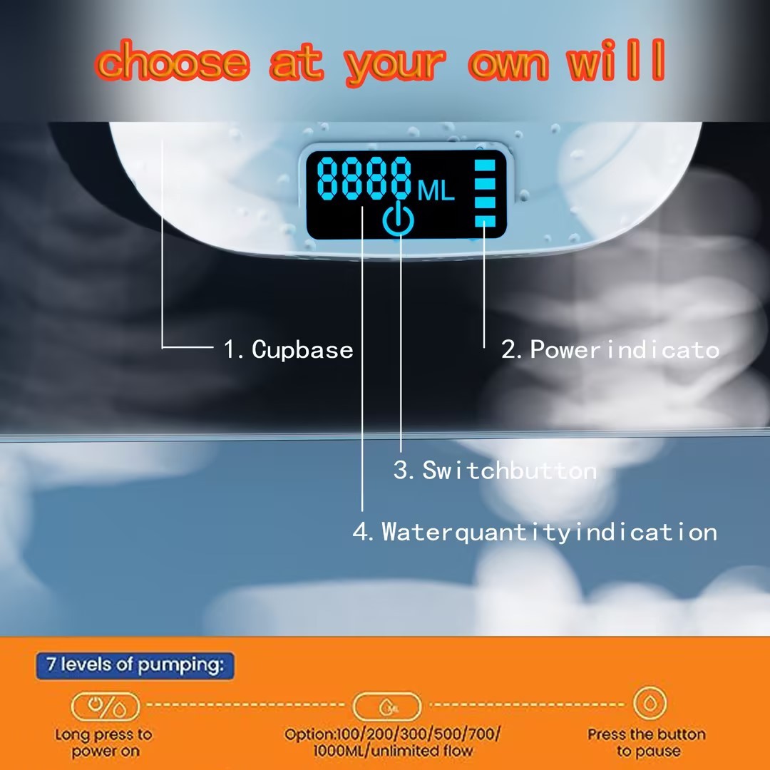 Desktop Rechargeable Water Dispenser with Extension Tube