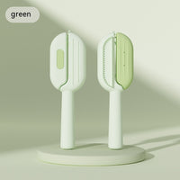 Self-cleaning pet grooming brush.