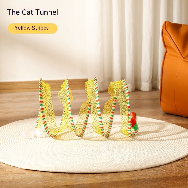 Foldable S-shaped cat tunnel.