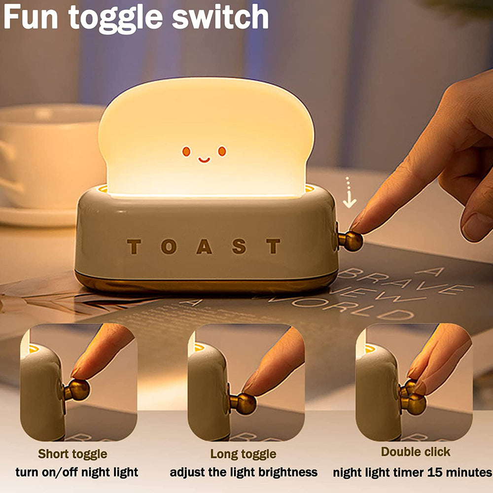USB Charging LED Bread Night Light with Dimming and Timer