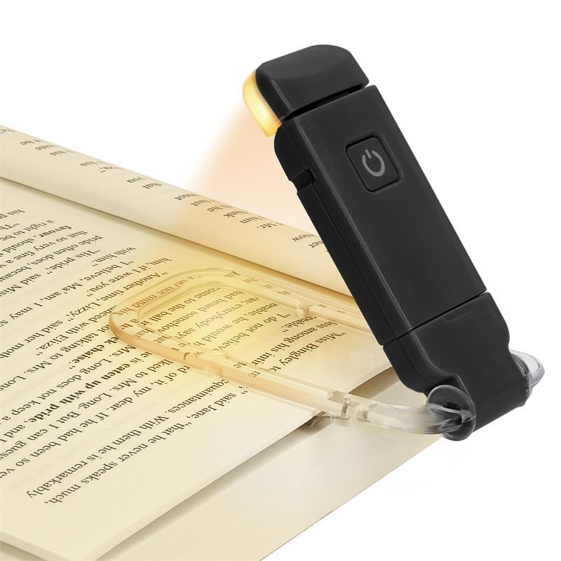 USB Rechargeable LED Clip-On Book Light with Adjustable Brightness