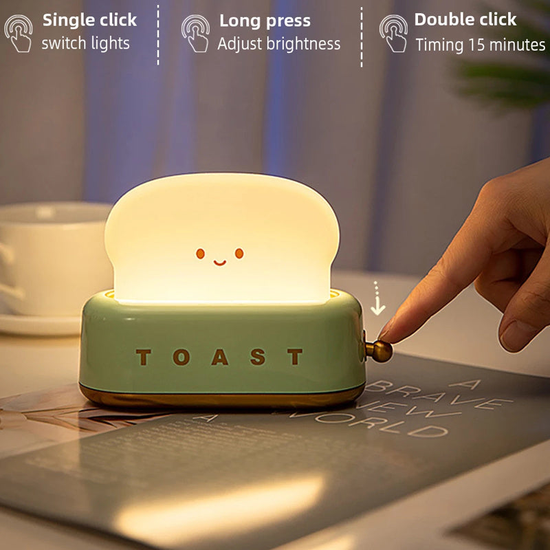 USB Charging LED Bread Night Light with Dimming and Timer