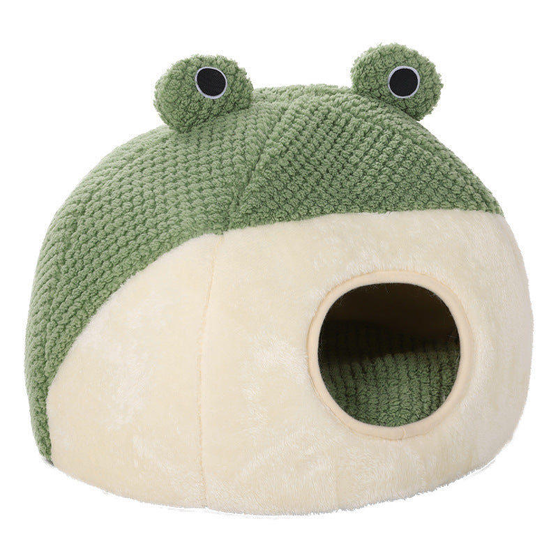 Little Frog Plush Pet Nest for Small Cats and Dogs