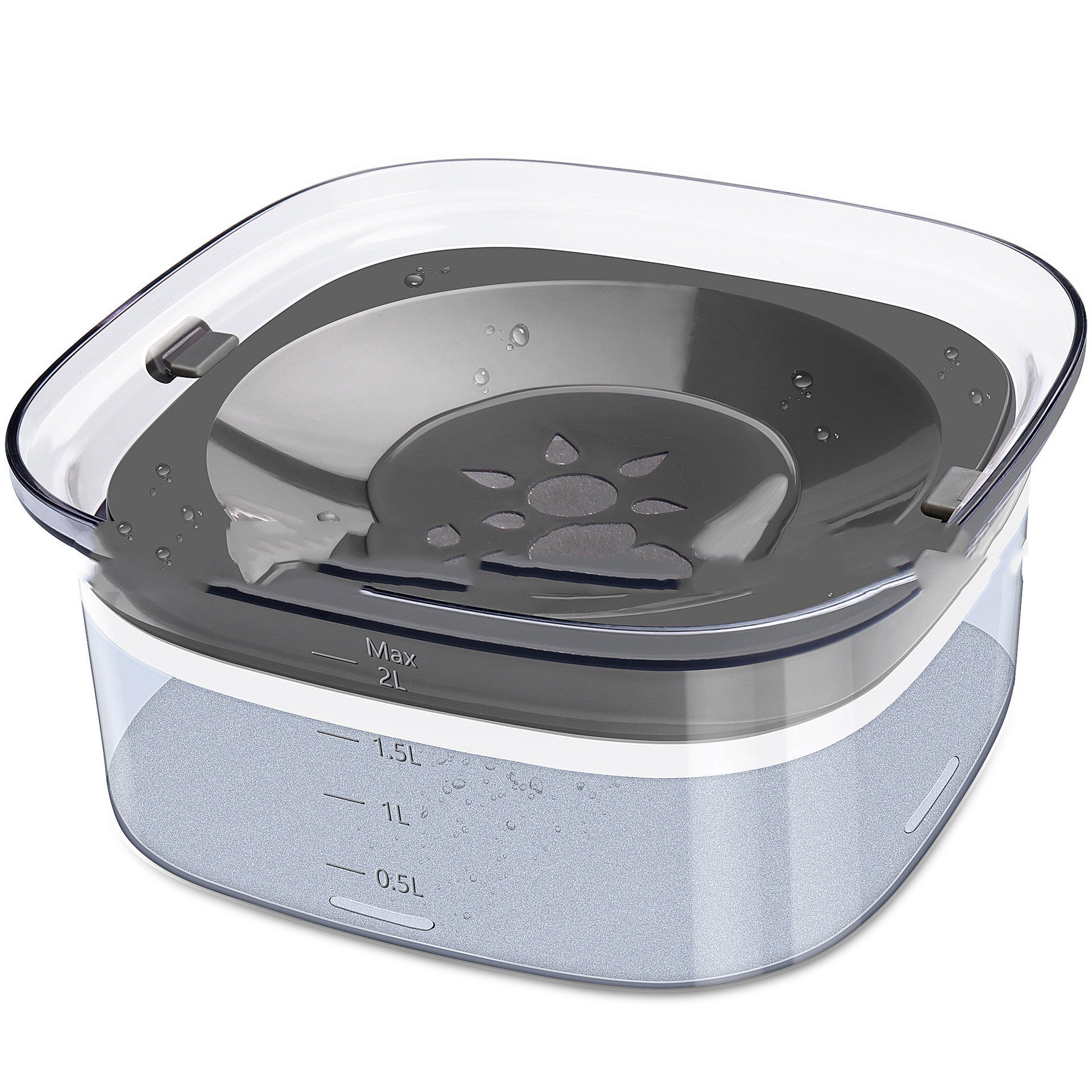 70oz Spill-Proof Dog Water Bowl with Visible Water Level