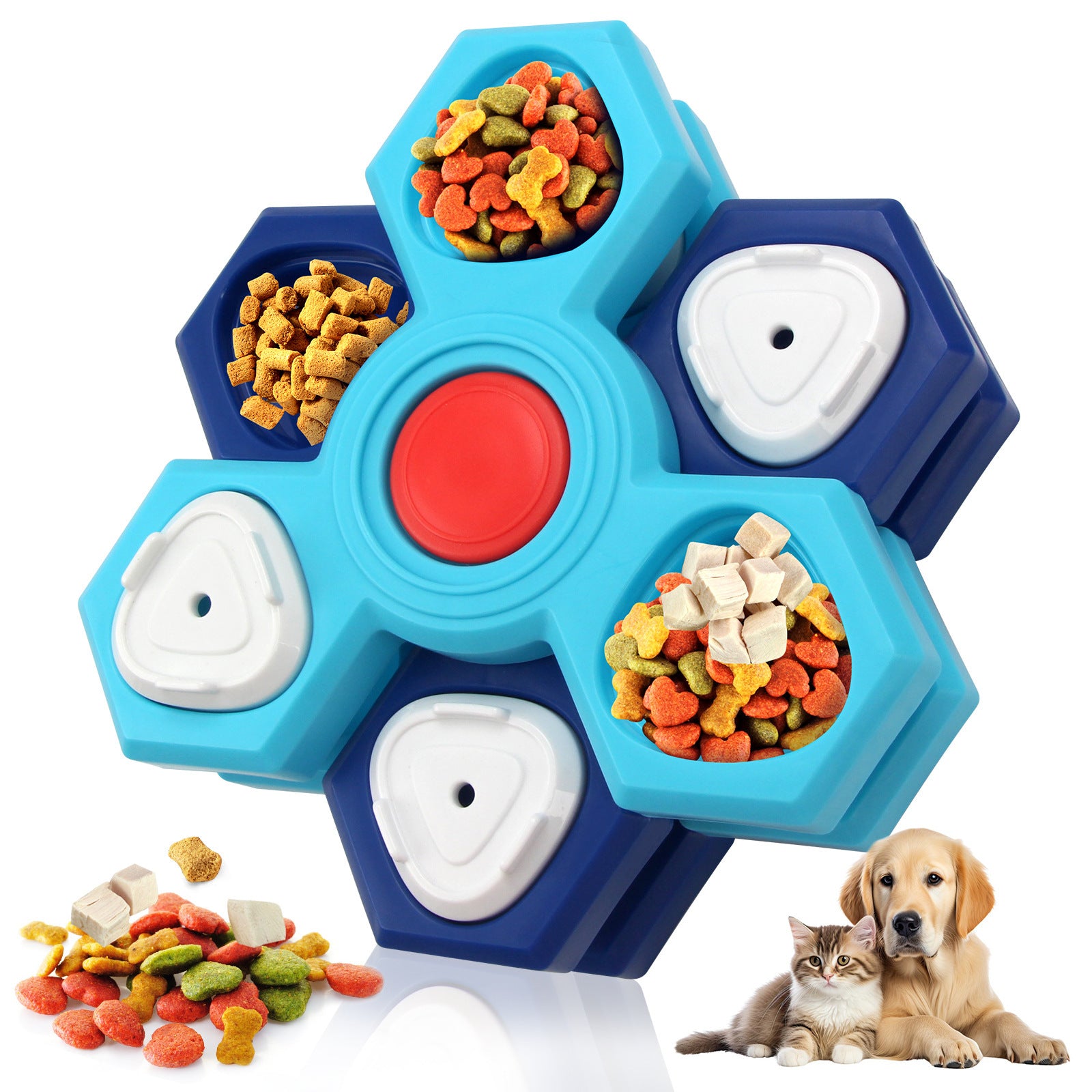 Interactive slow feeder dog bowl.