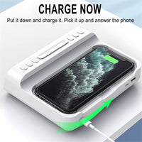 3-in-1 Wireless Charger with Temperature Tester and Multi-Alarm Clock