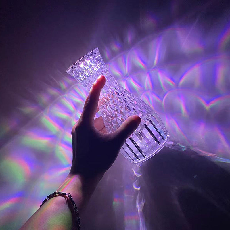 Crystal Diamond Vase LED Table Lamp for Romantic Atmosphere