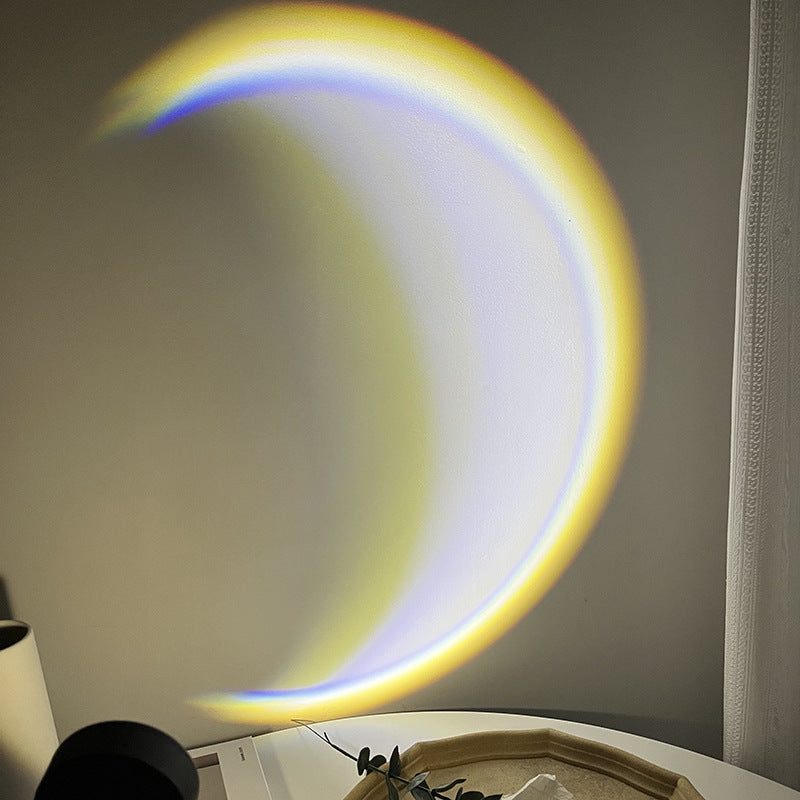 USB Moon and Sunset Lamp with LED Rainbow Projector