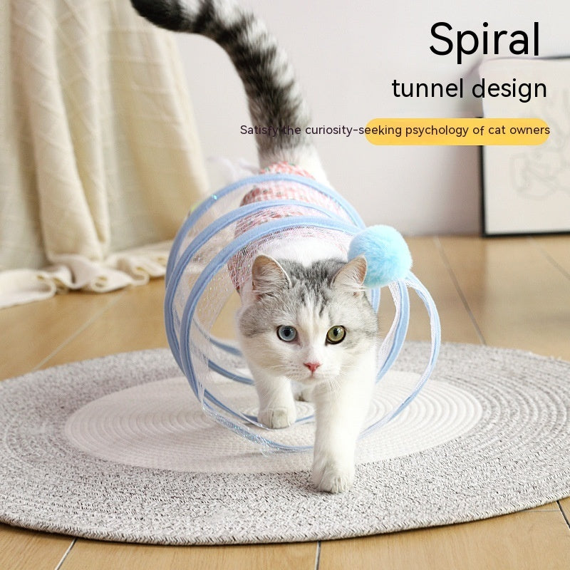 Foldable S-shaped cat tunnel.